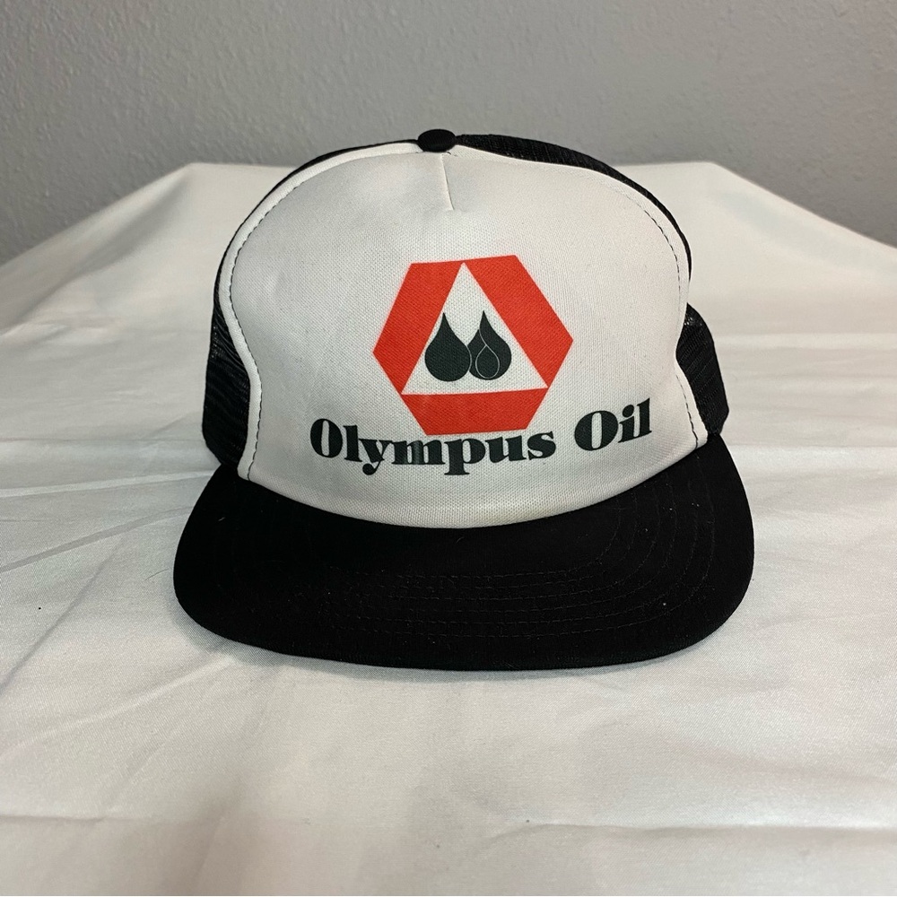 Vintage Olympus Oil Trucker Hat Mesh SnapBack Made In USA